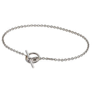 HERMES 18k Silver Charm Bracelet